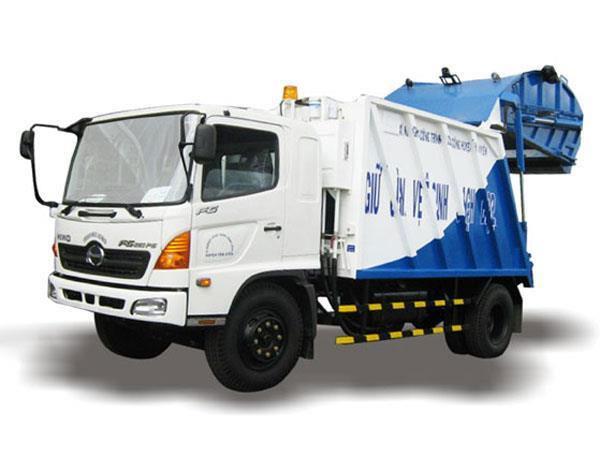 Xe cuốn ép rác Hino 15 khối